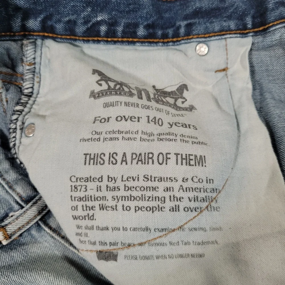Vintage Mens Levi's‎ Light Wash Straight Leg Jeans 33x36 (32x36)